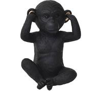 Evideco French Home Goods Wise Monkey Modèle sans Entendre Le Mal en résine Noir/doré