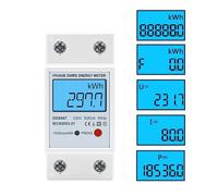 Single Phase LCD Digital Meter Reset Zero kWh Voltage Current Power Consumption Counter Wattmeter 220V Din Rail NWPNLXEA(DDS667,110V)
