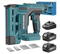 SINGTIP Cloueuse Electrique sans fil Compatible avec Batterie Makita 18V, 6 Niveaux d’ajustement de Profondeur, 18GA 2 en 1 Agrafeuse avec 2 Batteries 4,0 Ah et 1000 Clous, 1000 Agrafes