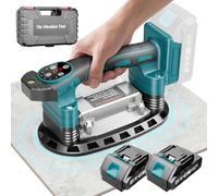 SINGTIP Vibreur Carrelage Compatible avec Batterie Makita 18V, 9 Vitesses, Niveau à Bulle 225mm D'aspiration de 400KG 2-en-1 Ventouse Vibrante Carrelage mit 2× 2.0Ah Batterie, pour Grand Format
