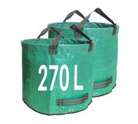 Singwow Lot de 2 sacs à déchets de jardin de 270 L très résistants, sacs de jardin réutilisables avec poignées, parfaits pour la collecte des déchets de cour, des déchets de plantes, de l'herbe et des