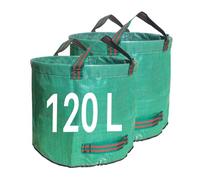 Singwow Lot de 2 sacs poubelle de jardin 120 L très résistants, sacs de jardin réutilisables avec poignées, parfaits pour la collecte des déchets de cour, des déchets végétaux, de l'herbe et des