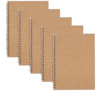 SINJEUN Lot de 5 carnets A4 à carreaux 100 pages/50 feuilles à spirales A4 à carreaux 21 x 29 cm pour la maison, le bureau, les voyages