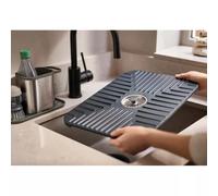 SINKSHIELD Tapis Fond d´évier avec bouchon de vidange-grand modèle Joseph Joseph GRIS