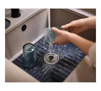 SINKSHIELD Tapis Fond d´évier avec bouchon de vidange - petit modèle Joseph Joseph GRIS