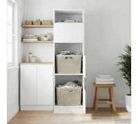 Sinkzol Armoire à linge multifonction avec porte, aspect chêne noir, 50 x 68 x 162 cm, matériau en bois durable, design spacieux, imperméable, idéal pour salle de bain, chambre, couloir, cuisine
