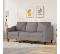 Sinkzol Canapé 3 places taupe, 180 cm, tissu avec structure en métal robuste, rembourrages confortables, design moderne, idéal pour le salon et la chambre d'amis, espace de rangement inclus, housse