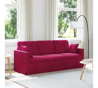 Sinkzol Canapé bordeaux 198 x 78 x 80 cm en velours avec structure noire Canapé d'angle moderne avec confort ergonomique et sièges modulaires pour salon et chambre d'amis