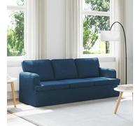 Sinkzol Canapé d'angle ergonomique de 201 cm avec housse en tissu, design moderne pour salon et chambre à coucher, avec appuie-tête, dossier et coussin d'appoint, bleu