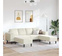 Sinkzol Canapé de salon 3 pièces crème 250 x 188 x 76 cm avec espace de rangement, accoudoirs, dossier, appui-tête et coussin confortable, idéal pour les salons modernes et les chambres d'amis