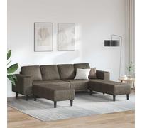 Sinkzol Canapé de salon 3 pièces gris foncé avec espace de rangement, canapé d'angle moderne avec rembourrage en mousse, housse durable, siège confortable pour salon et chambre d'amis, ottoman inclus