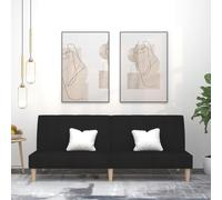 Sinkzol Canapé-lit 2 places en tissu noir avec espace de rangement, canapé d'angle, fonction lit, banc, dossier, accoudoir, appui-tête pour salon, chambre d'amis, salon, petite pièce, design durable