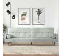 Sinkzol Canapé-lit avec coussin en velours gris clair, canapé d'angle avec dossier réglable, meuble de salon, canapé lit avec espace de rangement, design Chesterfield, meuble confortable pour salon et