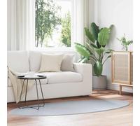 Sinkzol Huarte Tapis ovale gris 100 x 200 cm 100 % polyester antidérapant pliable durable pour salon, chambre à coucher, couloir, cuisine, salle à manger avec insonorisation et protection du sol