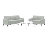 Sinkzol Lot de 2 canapés avec coussins gris clair en velours, canapé d'angle moderne avec espace de rangement, ensemble de salon confortable avec dossier, accoudoirs et appui-tête, idéal pour chambre