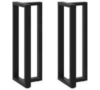 Sinkzol Lot de 2 pieds de table de bar en forme de T en acier revêtu par pulvérisation Noir 50 x 35 x 110-111 cm avec pieds de nivellement réglables pour table mange-debout Vis de montage avec cadre