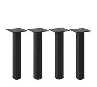 Sinkzol Lot de 4 pieds de table basse noirs en acier revêtu par pulvérisation de 42 à 44 cm de hauteur avec pieds de nivellement réglables pour cadre de table, montage, réparation et fixation stable