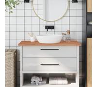 Sinkzol Plateau de lavabo en bois de hêtre massif - 100 x 50 x 2,5 cm - Plan de travail de cuisine - Plaque de recouvrement pour atelier, plaque de montage, plan de travail, cuisinière, évier