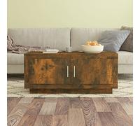 Sinkzol Table basse en chêne fumé - 102 x 50 x 45 cm - En bois - Pour salon, canapé, table d'appoint avec espace de rangement pour salon