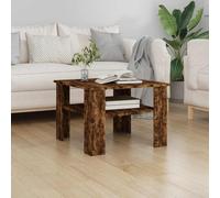 Sinkzol Table basse en chêne fumé - 60 x 60 x 42 cm - Table d'appoint de salon avec espace de rangement, canapé, salon, mobilier, table décorative, console, banc, fauteuil, intérieur