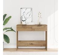 Sinkzol Table console en chêne Artisan 90 x 36 x 75 cm avec espace de rangement, table d'appoint pour salon, chambre à coucher, couloir, table de rangement, table décorative, table de canapé, table de