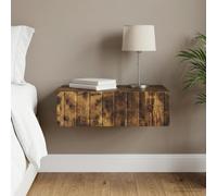 Sinkzol Table d'appoint murale en chêne fumé avec tiroir et espace de rangement, 59 x 34,5 x 17 cm, peu encombrant, pour couloir, bureau, cave et maison