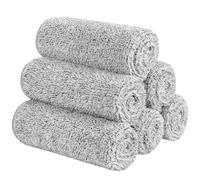 SINLAND Microfibre Serviettes Visage Ultra Soft Bambou Charbon de Bois Gant de Toilette Visage Chiffon pour Salle de Bain Séchage Rapide Absorbant 30cm x 30cm 6 pièces Gris