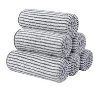SINLAND Microfibre Serviettes Visage Ultra Soft Bambou Charbon de Bois Gant de Toilette Visage Chiffon pour Salle de Bain séchage Rapide Absorbant 30cm x 30cm 6 pièces stries