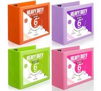 Sinload Lot de 4 grands classeurs à anneaux de 15,2 cm avec poches à 3 anneaux de 21,6 x 27,9 cm avec couverture transparente personnalisable pour documents, fichiers, projets (multicolore)