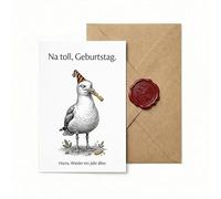 Sinnblatt Carte d'anniversaire amusante avec enveloppe pour fête humoristique, carte de vœux sarcastique pour hommes et femmes, motif mouette drôle comme cadeau (12 x 18 cm)