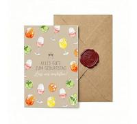 Sinnblatt Carte d'anniversaire élégante avec enveloppe pour cocktail, carte d'anniversaire élégante pour femmes et hommes, motif boissons d'été (12 x 18 cm)