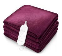 sinnlein® Chauffe-lit Surmatelas Chauffant | 160 x 120 cm | bordeaux | Couverture Électrique avec Arrêt Automatique | 9 Niveaux de Température | Affichage digital
