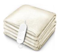 sinnlein® Chauffe-lit Surmatelas Chauffant | 160x120cm Crème | Couverture Électrique | Arrêt Automatique | 9 Niveaux de Température