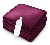 sinnlein® Chauffe-lit Surmatelas Chauffant | 180x130cm Bordeaux | Couverture Électrique | Automatique | 9 Niveaux de Température