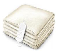 sinnlein® Chauffe-lit Surmatelas Chauffant | 200 x 180 cm | crème | Couverture Électrique avec Arrêt Automatique | 9 Niveaux de Température | Affichage Digital