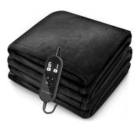 sinnlein® Chauffe-lit Surmatelas Chauffant | Couverture Électrique avec Arrêt Automatique | Fonction Minuterie | 9 Niveaux de Température | Affichage Digital (Noir, 200 x 180 cm)