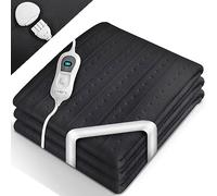 sinnlein Surmatelas Chauffant Électrique avec Arrêt Automatique | Couverture thermique | Réglable à 3 Niveaux de Températures | en Polaire Douce (150 x 80 cm, Anthracite - Sans motif)
