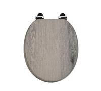 SINOBATH Abattant de WC avec système d'abaissement automatique, de qualité supérieure et stable, en bois (vieux bois)