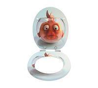 SINOBATH Abattant WC Couvercle WC en bois MDF motif imprimé sur 3 faces avec Frein de Chute pour Couvette en O Siège de Toilette