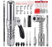 Sinofort 103 Pièces Embout Pompe a Graisse, Kit d'Graisseur a Visser | M6, M8, M10 droits et coudés 45° 90° 180°, embout graisseur avec raccord rapide, adaptateur 90°, tuyau flexible