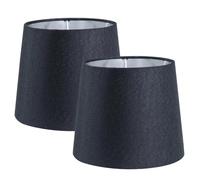 Sinta 2 Pack 7" Abat-jour Moderne Conique Remplacement Tissu Noir avec Doublure Argentée Abat Jour Pour E27/E14 Lampe de Bureau/Murale