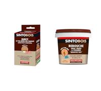 SINTO Durcisseur pour Bois Abimes Par l'Humidite - 250GR - Idéal pour Durcir & Rebouche Bois pour Gros Trous et Fissures Bois Clair - 500 g - Facile et Prêt à l’Emploi - Excellente Adhérence