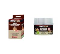 SINTO Durcisseur pour Bois Abimes Par l'Humidite - 250GR - Idéal pour Durcir & Reconstitue Bois Angles & Gros Tous - Teinte Chêne - 170 ml - Idéal pour Reconstituer, Réparer et Reboucher