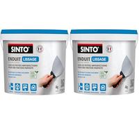 SINTO - Enduit de Lissage Pâte - Elimine les Petites et Grosses Imperfections - Prêt à l'Emploi - Usage Intérieur - Technique Professionnelle - Finition Lisse et Durable - Seau de 4kg (Lot de 2)
