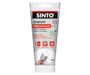 SINTO Enduit de rebouchage pâte blanc 330g | Rebouche trous et fissures jusqu'à 1cm, sans retrait ni fissure, séchage rapide, plâtre béton brique et bois, prêt à l'emploi