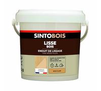 SINTO - Enduit de lissage - Lissage parfait du bois - Elimine les irrégularités - Idéal avant de peindre ou de vernir - Prêt à l'emploi - Intérieur et extérieur - Texture crème - Teinte bois