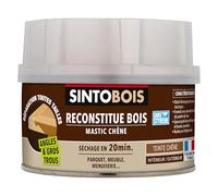 SINTO Mastic reconstitue angles et gros trous chêne 500ml | Bi-composant séchage en 20 min, parquets meubles menuiseries, bonne adhérence et résistance sur bois, intérieur et extérieur