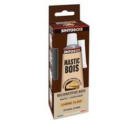 SINTO Mastic reconstitue angles et gros trous chêne clair 66ml | Bi-composant séchage en 20 min, parquets meubles menuiseries, bonne adhérence et résistance sur bois, intérieur et extérieur