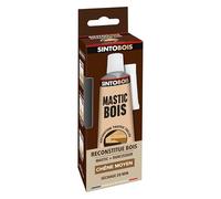 SINTO Mastic reconstitue angles et gros trous chêne moyen 66ml | Bi-composant séchage en 20 min, parquets meubles menuiseries, bonne adhérence et résistance sur bois, intérieur et extérieur