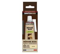 SINTO - Pâte à Bois - Angles et Gros Trous - Reconstitue les Parties Manquantes - Intérieur Extérieur - Haute Résistance & Adhérence - Sec en 20min - Sapin - Technique Professionnelle - 80g
